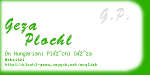 geza plochl business card